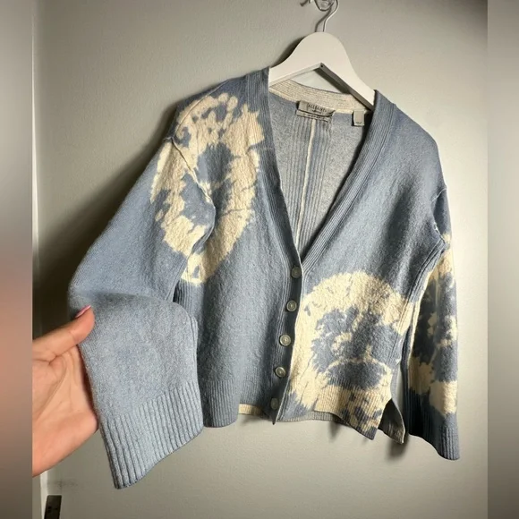 AllSaints Marea‎ Tie Dye Merino Wool Cardigan in Blue Women's  Luxury Sz Medium - Picture 11 of 17